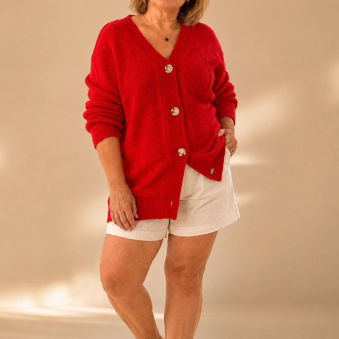 Adèle - Weiche Knopf-Strickjacke