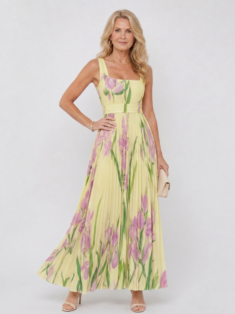 Camille - Midikleid mit eckigem Ausschnitt