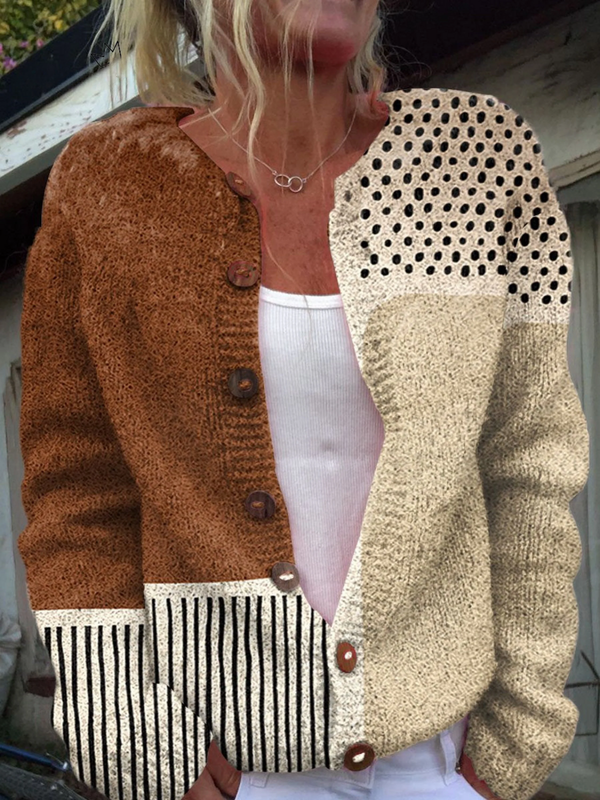Marlene - Vintage-Patchwork-Strickjacke