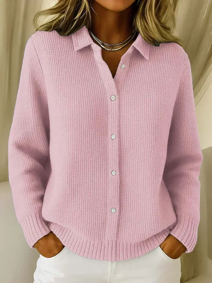 Eugénie - Strukturierte Knopf-Strickjacke