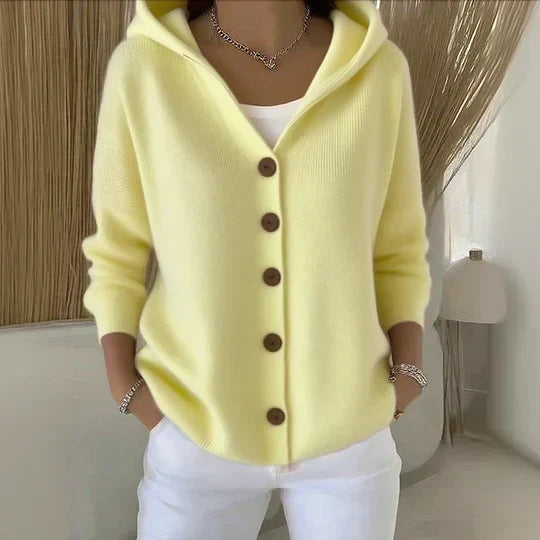 Clémence - Klassische Kapuzen-Strickjacke