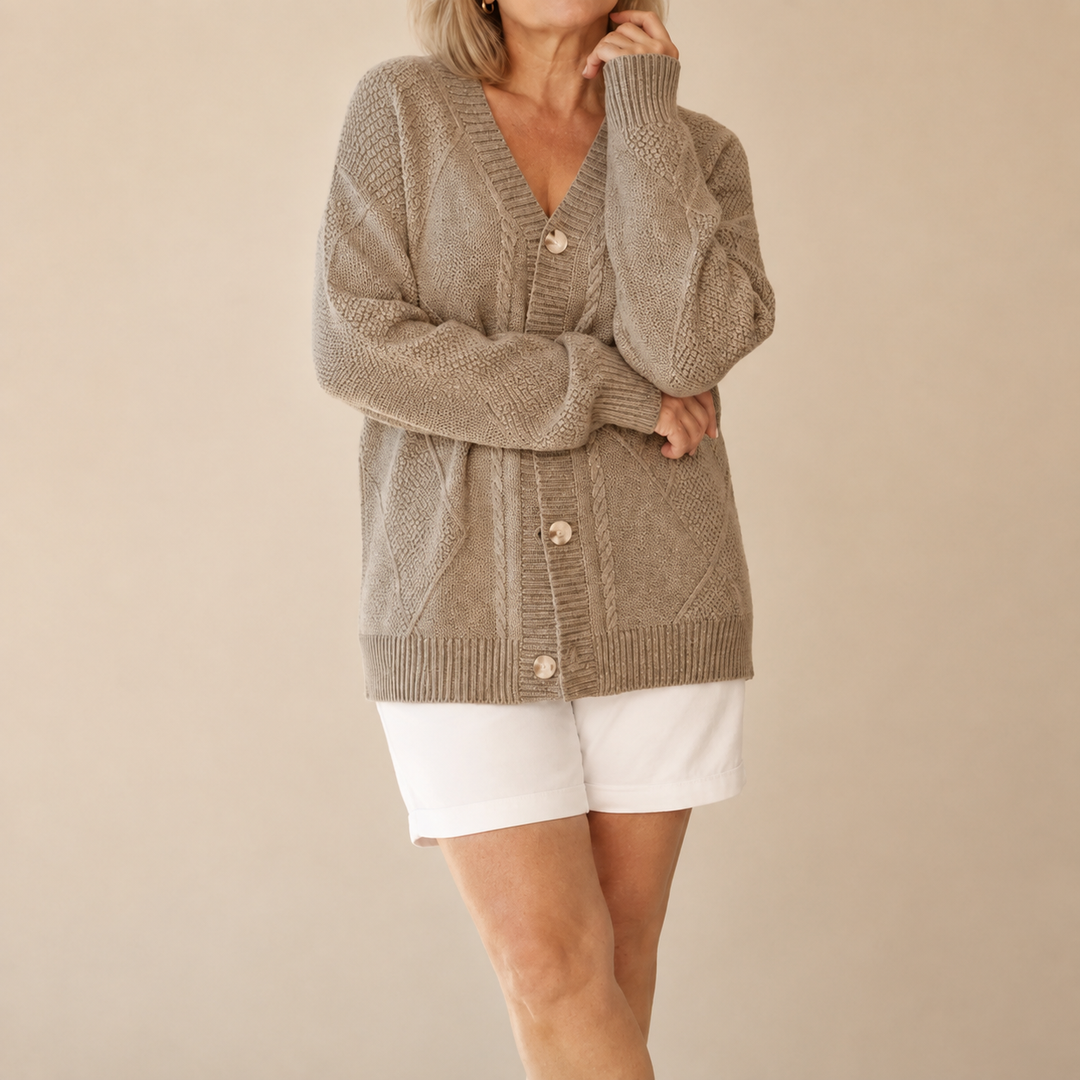 Adèle - Weiche Knopf-Strickjacke