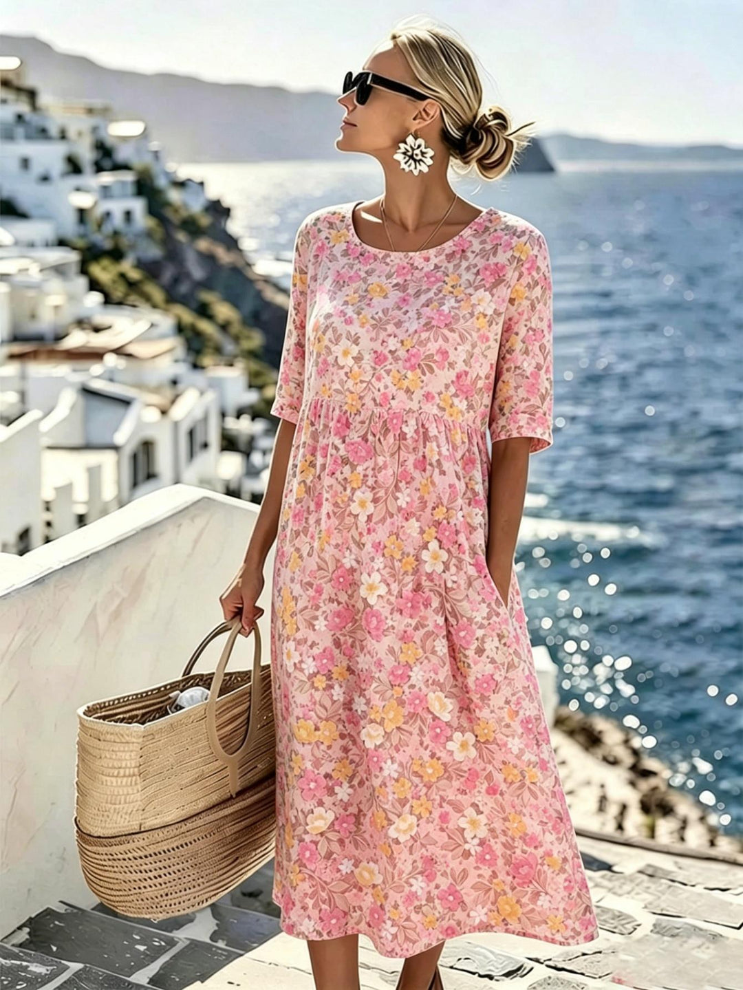 Greta - Elegantes Geblümtes Sommerkleid