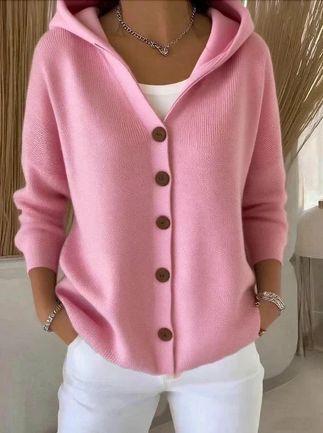 Clémence - Klassische Kapuzen-Strickjacke
