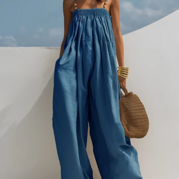 Monica | Combinaison en denim à jambes larges