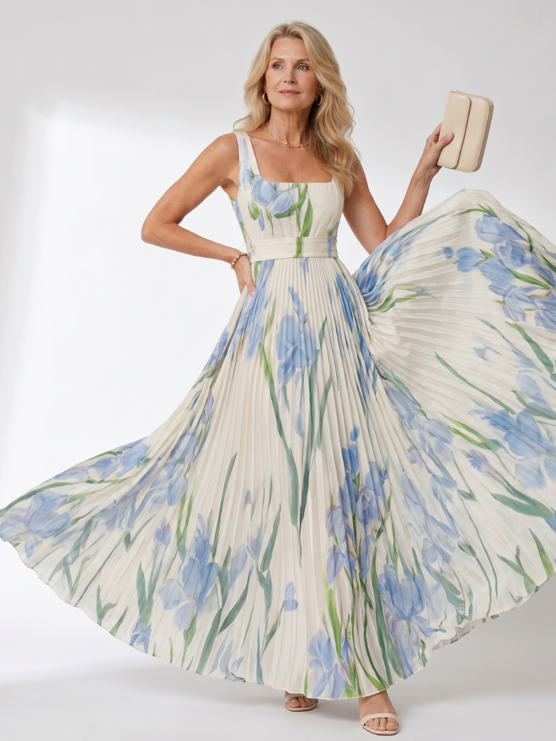 Camille - Midikleid mit eckigem Ausschnitt