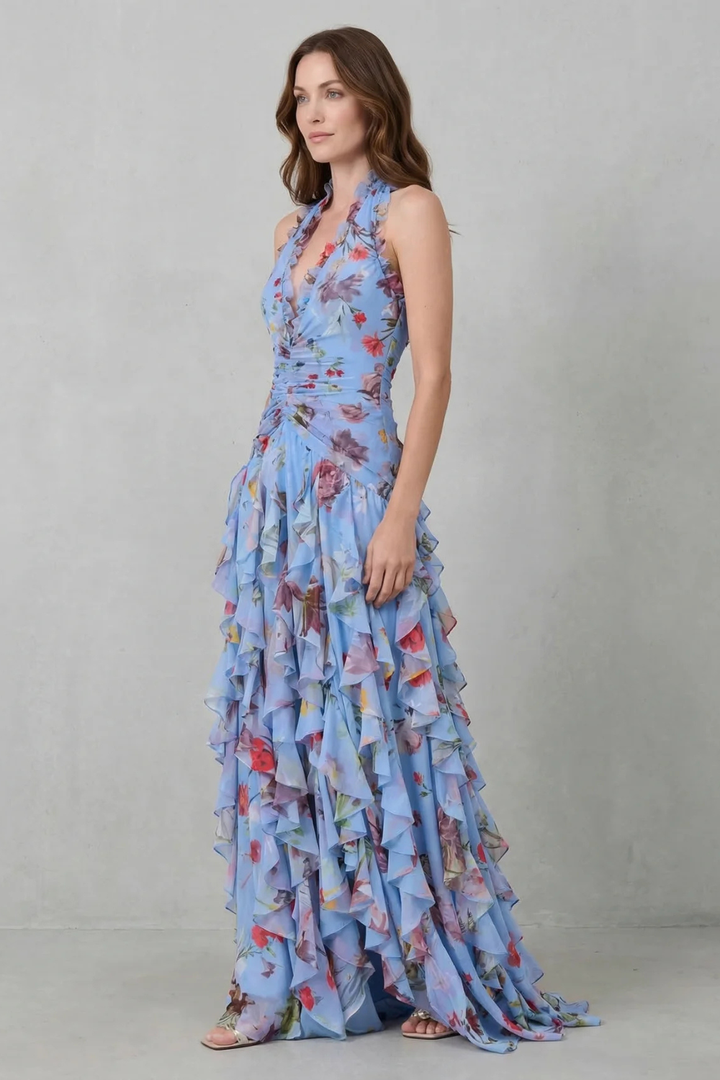 Adriana - Geblümtes Neckholderkleid