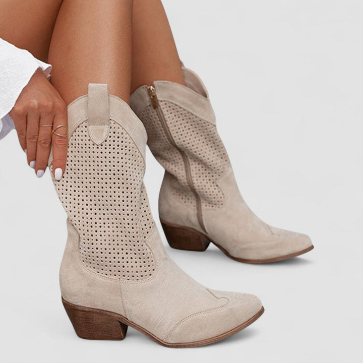 Quinn | Perforierte Westernstiefel