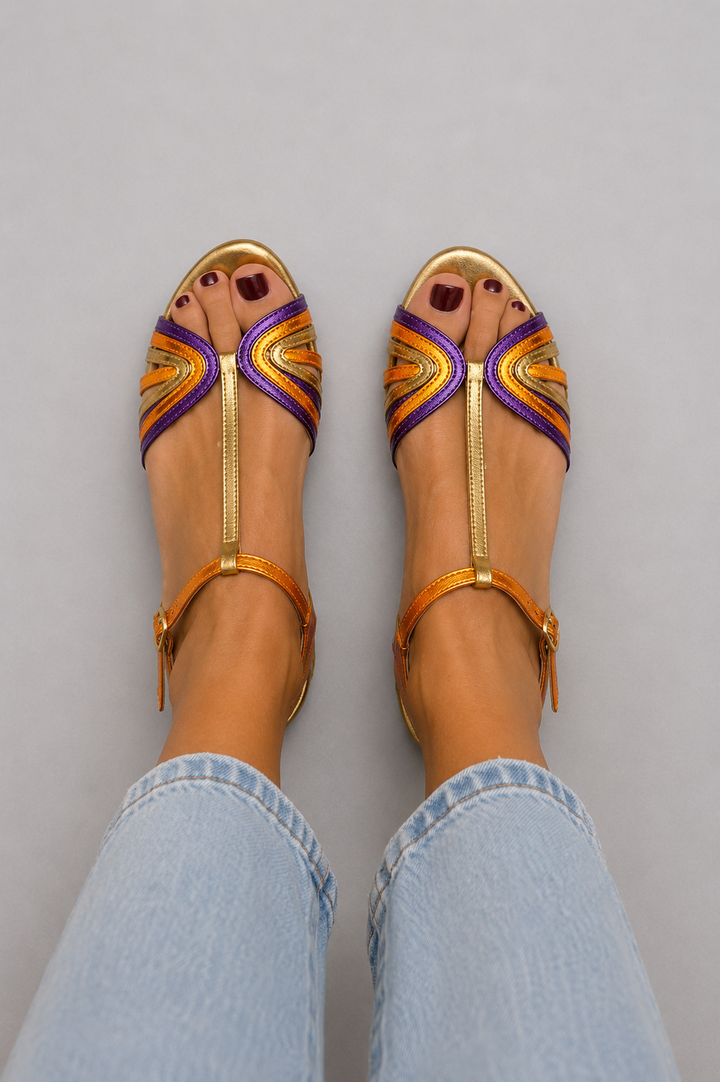 Katharina – Mediterrane Farb-Sandalen