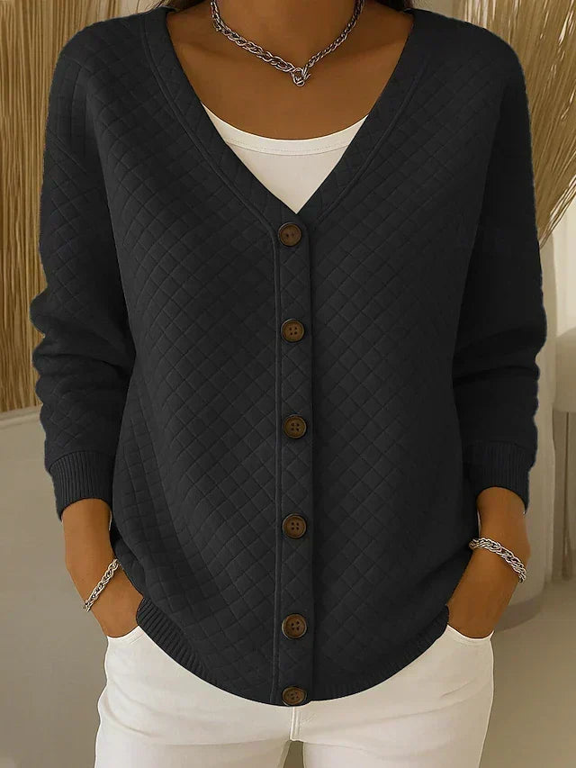 Perrine - Gesteppte Knopf-Strickjacke