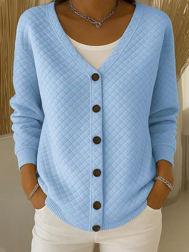 Perrine - Gesteppte Knopf-Strickjacke