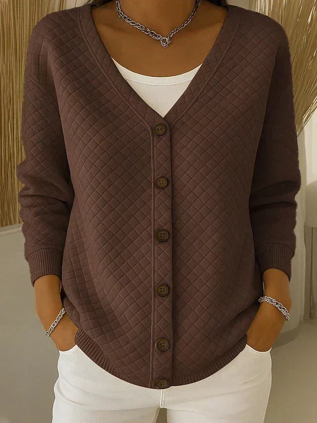 Perrine - Gesteppte Knopf-Strickjacke
