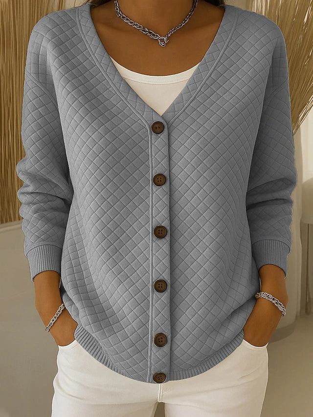 Perrine - Gesteppte Knopf-Strickjacke