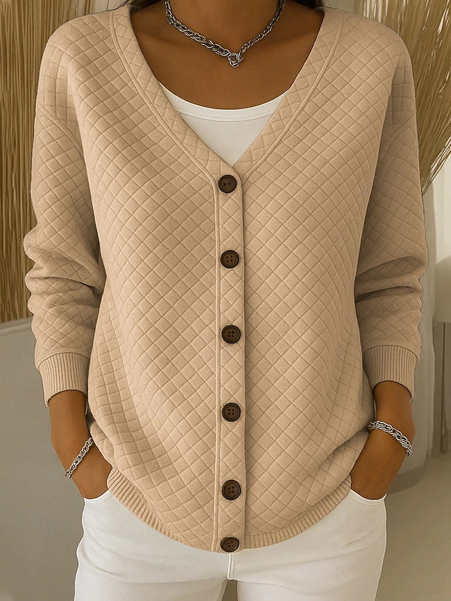 Perrine - Gesteppte Knopf-Strickjacke
