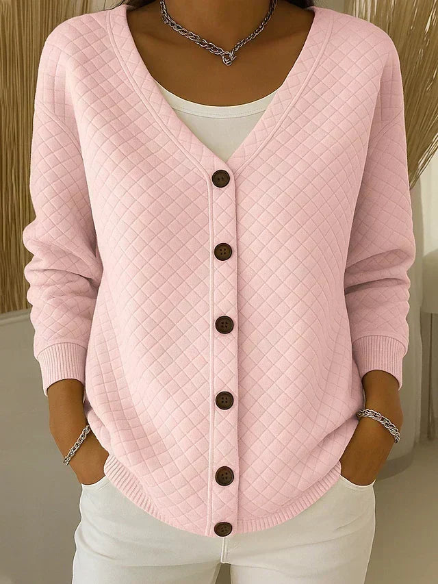 Perrine - Gesteppte Knopf-Strickjacke