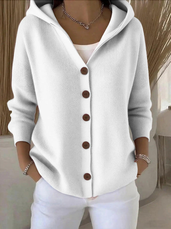 Clémence - Klassische Kapuzen-Strickjacke