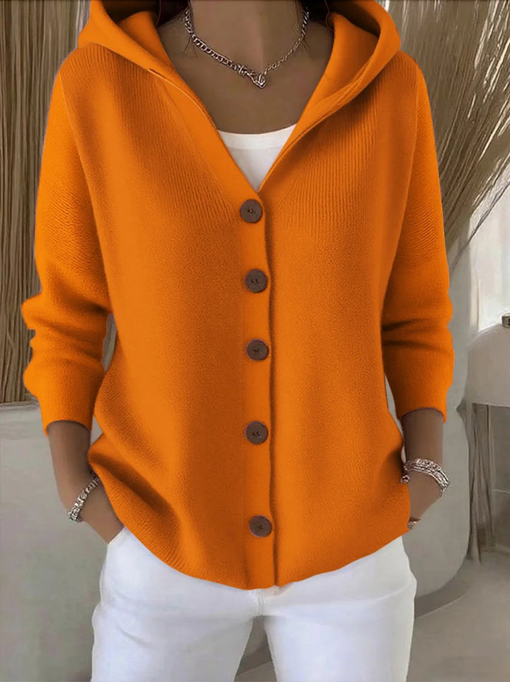 Clémence - Klassische Kapuzen-Strickjacke