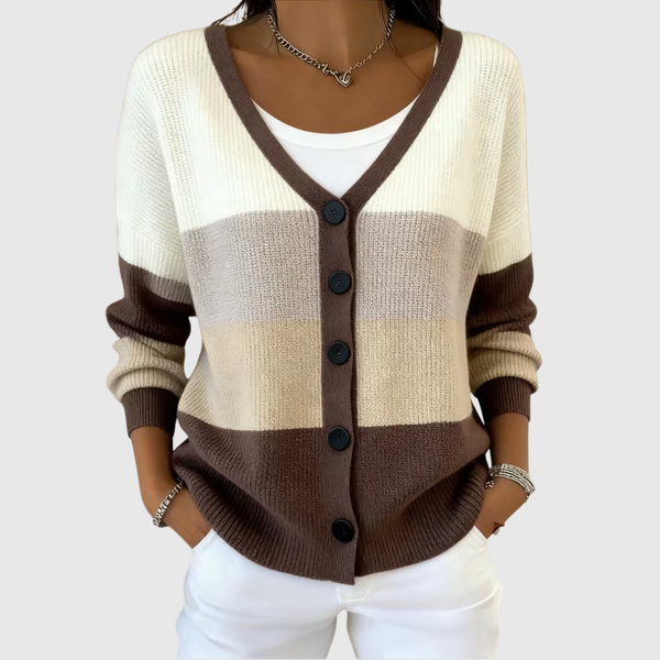 Germaine - Klassische Knopf-Strickjacke