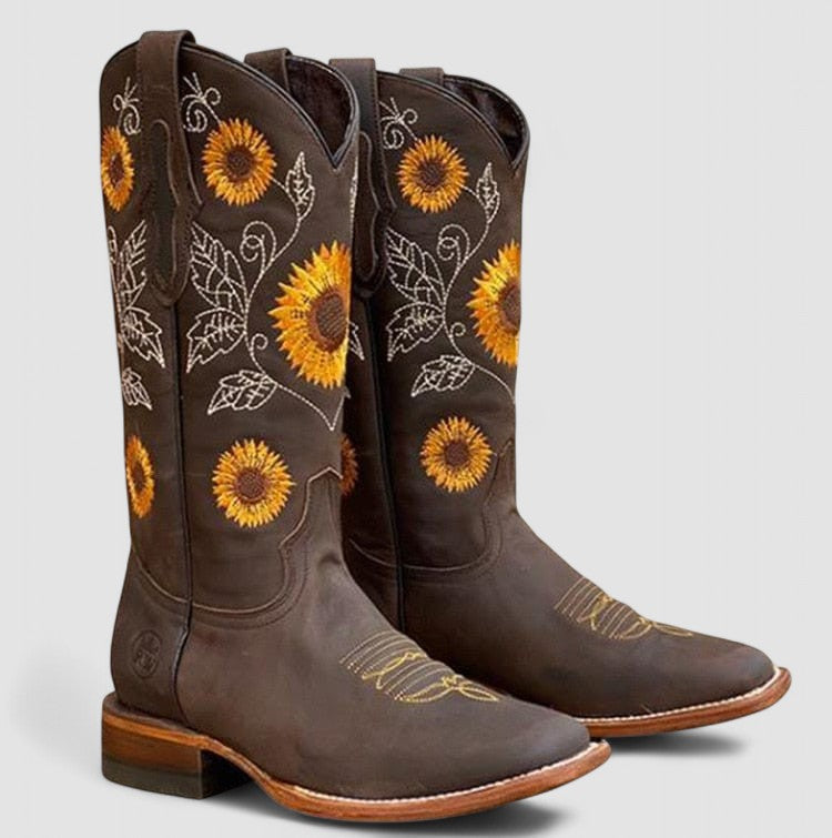 Savannah | Westernstiefel mit floraler Stickerei
