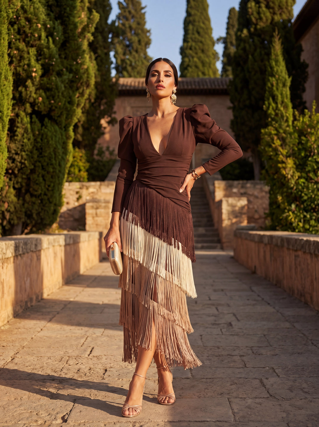 Ronda - Wickelkleid mit Fransen
