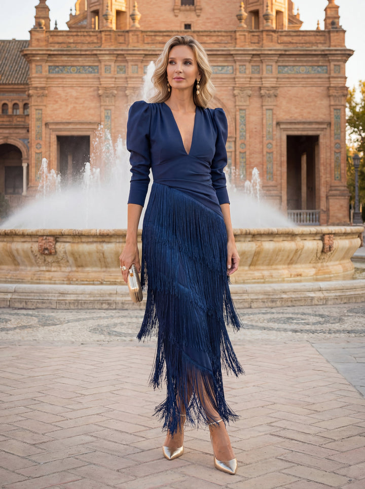 Ronda - Wickelkleid mit Fransen