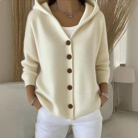 Clémence - Klassische Kapuzen-Strickjacke
