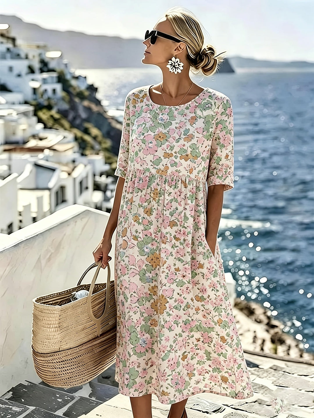 Lilli - Elegantes Geblümtes Sommerkleid