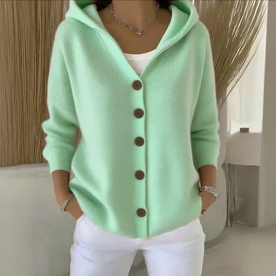 Clémence - Klassische Kapuzen-Strickjacke