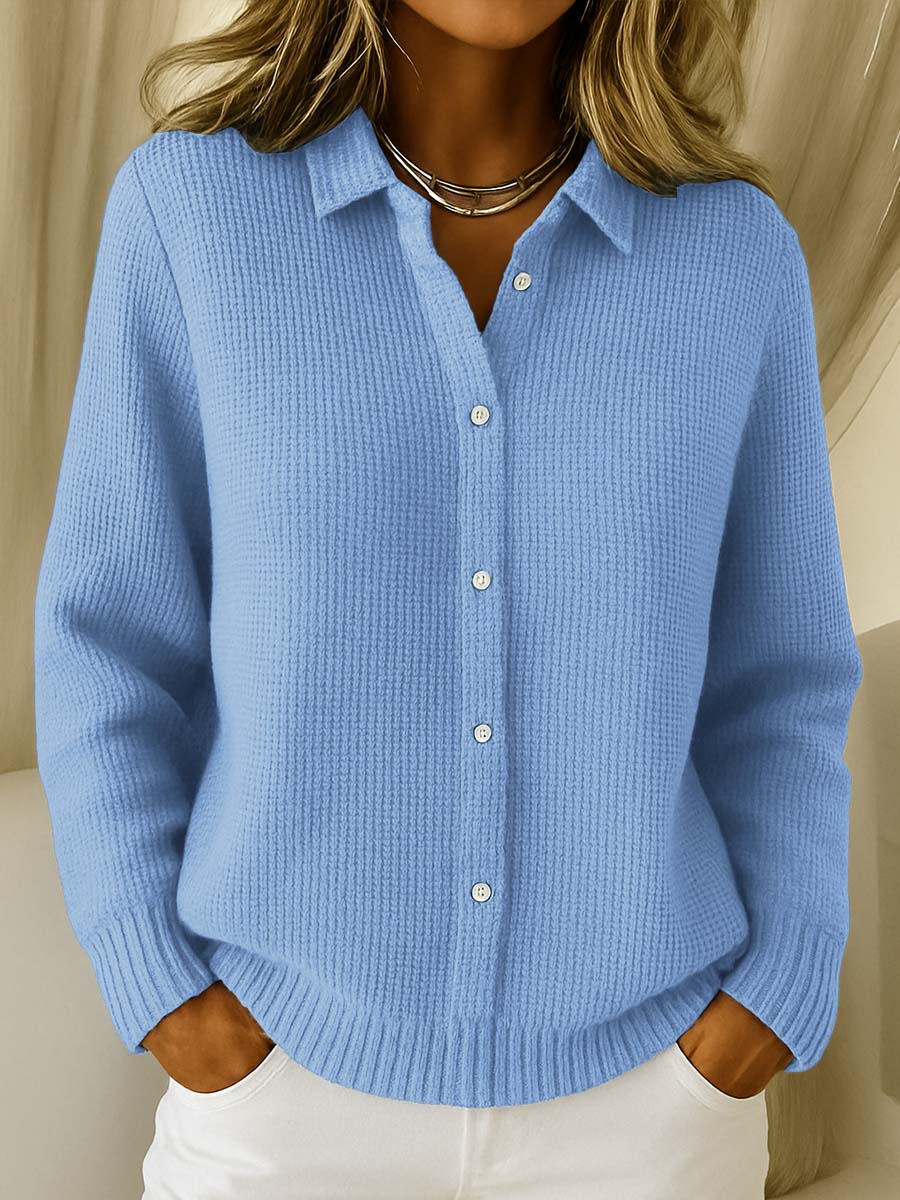 Eugénie - Strukturierte Knopf-Strickjacke