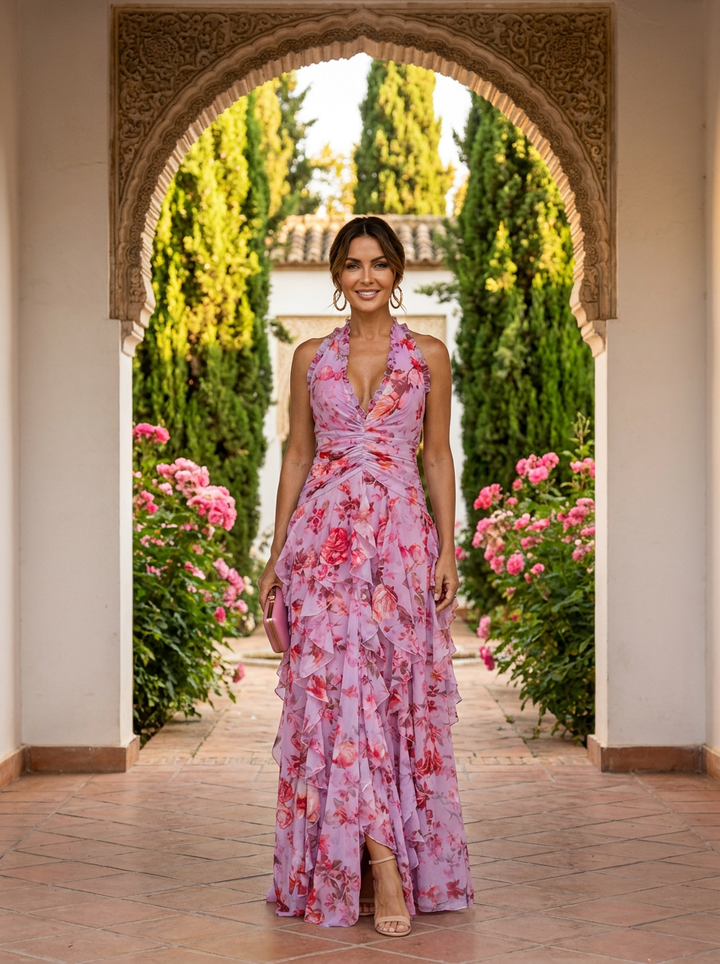 Adriana - Geblümtes Neckholderkleid